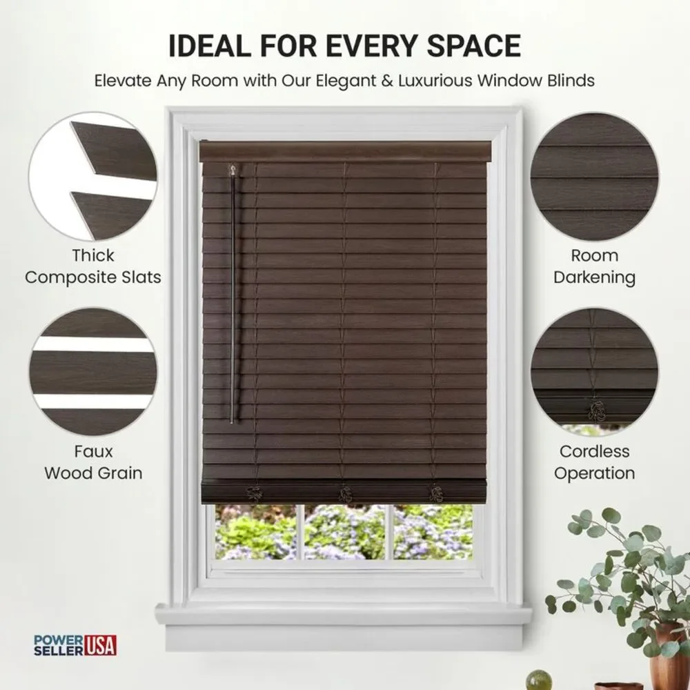 PowerSellerUSA Cordless Window Blinds, Privacy & Room Darkening 2